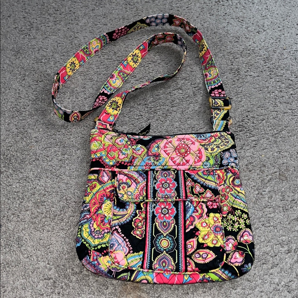 Vera Bradley Pink and Green Crossbody Bag